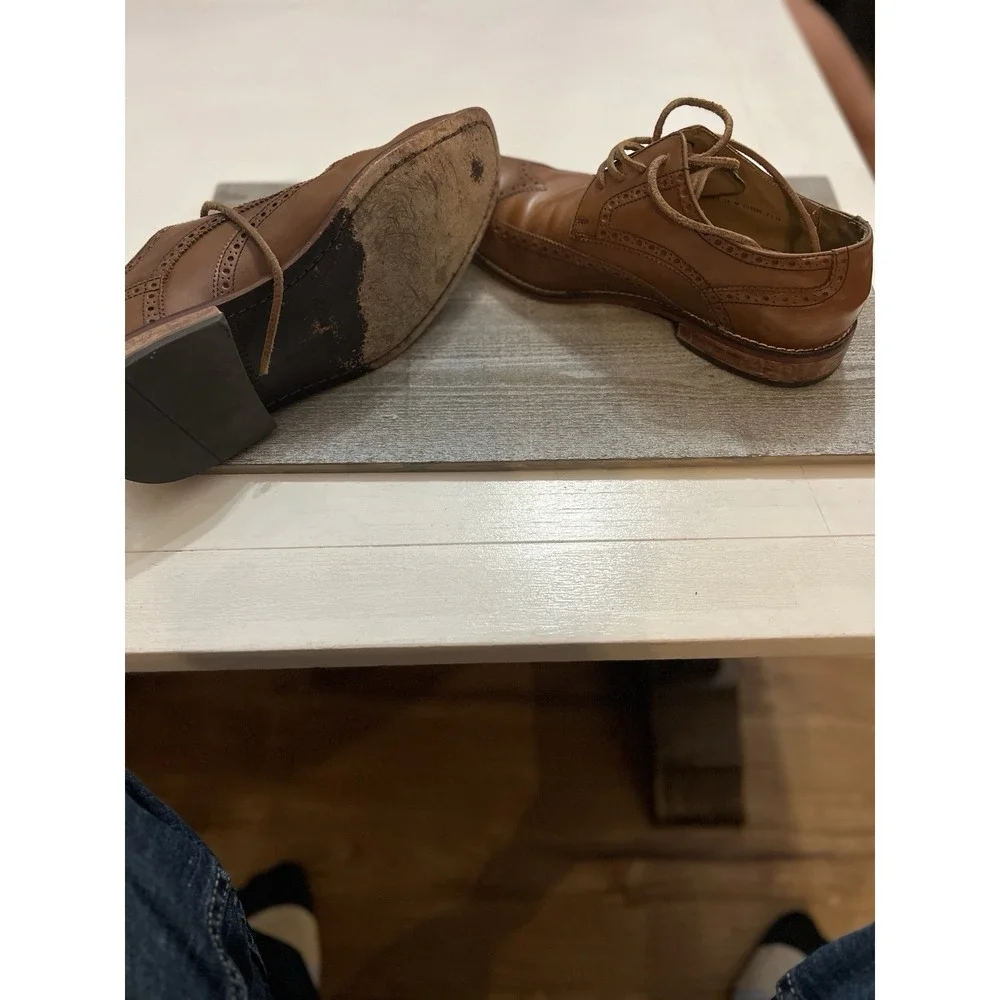 Cole Haan Grand Leather‎ Wingtip Oxford Shoes. Cognac Brown. Men's 10 M